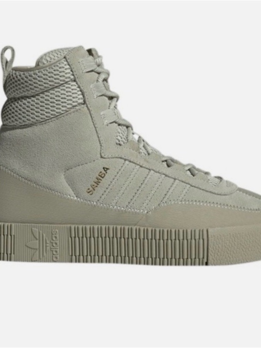 adidas Samba Mid Top Sneakers in Sage Halo Green - Picture 4 of 14